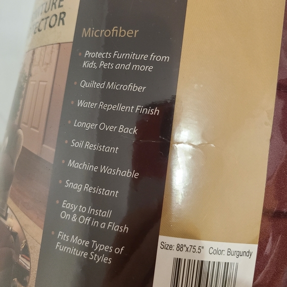 Furniture Protector for Love Seat - Burgundy - Picture 6 of 9